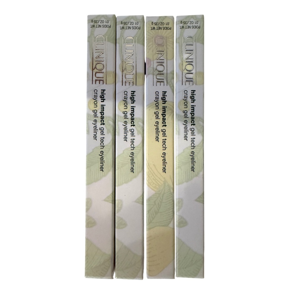 Lot of 4 Clinique High Impact Gel Tech Eyeliner 04 Bright White Crayon New Boxed